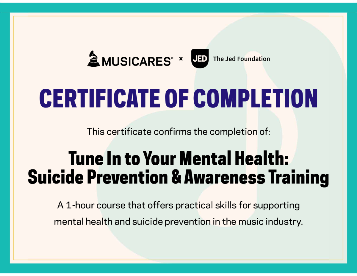 Certificate of Completion